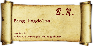Bing Magdolna névjegykártya