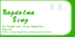 magdolna bing business card